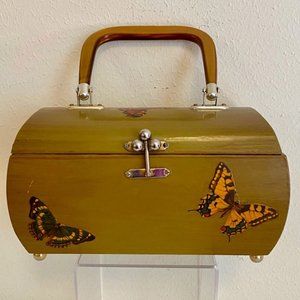 Vintage butterfly decoupage handbag